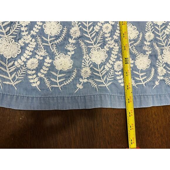 Go Softly Patio Floral Embroidered Dress Women Large Lounge Grandma Mumu House - Picture 5 of 13